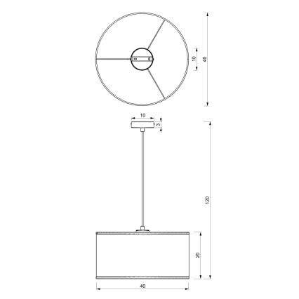 Pakabinamas sietynas LOFT SHADE 1xE27/60W/230V d. 40 cm juodas