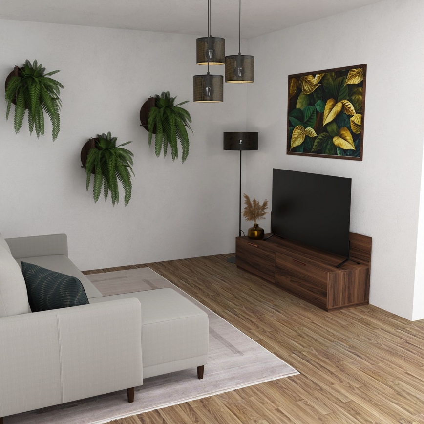 Pakabinamas sietynas LOFT SHADE 3xE27/60W/230V juodas/aukso