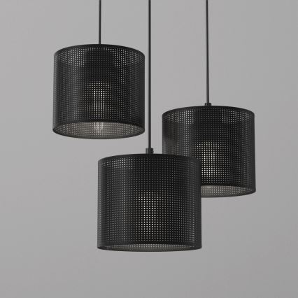 Pakabinamas sietynas LOFT SHADE 3xE27/60W/230V juodas