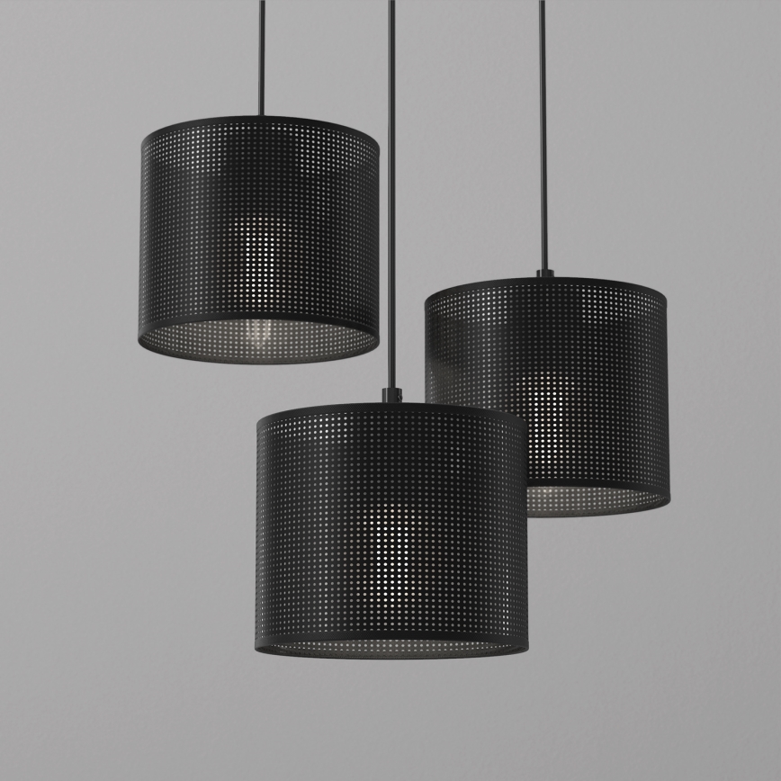 Pakabinamas sietynas LOFT SHADE 3xE27/60W/230V juodas