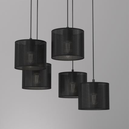 Pakabinamas sietynas LOFT SHADE 5xE27/60W/230V juodas
