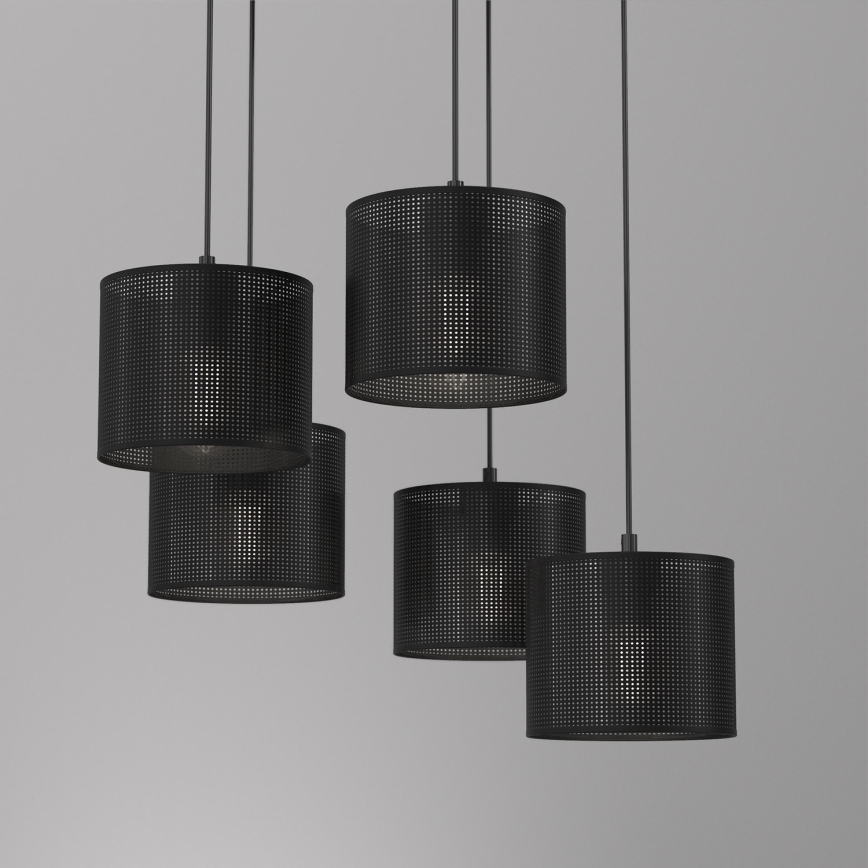 Pakabinamas sietynas LOFT SHADE 5xE27/60W/230V juodas