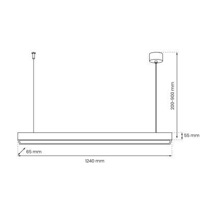 Pakabinamas sietynas LUNGO T8 1xG13/18W/230V juodas