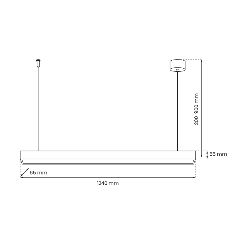 Pakabinamas sietynas LUNGO T8 1xG13/18W/230V juodas