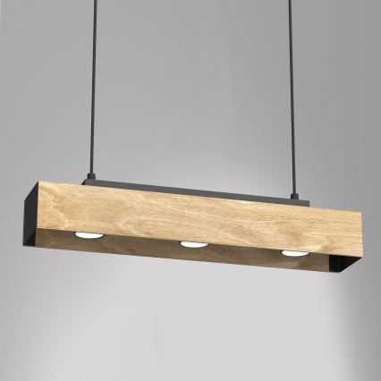 Pakabinamas sietynas MAISON 3xGU10/8W/230V ruda/ąžuolas