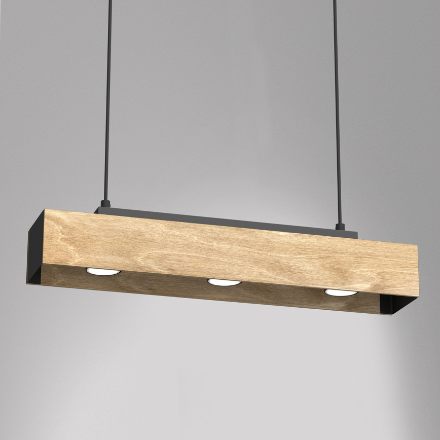Pakabinamas sietynas MAISON 3xGU10/8W/230V ruda/ąžuolas
