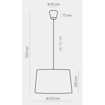 Pakabinamas sietynas MAJA 1xE27/25W/230V baltas