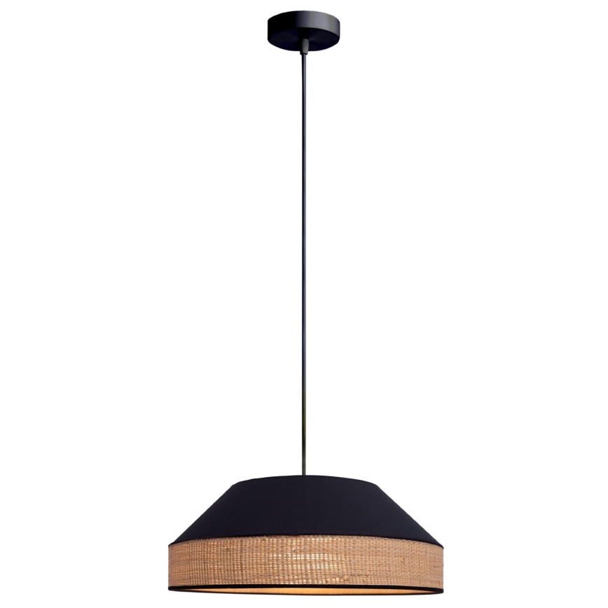 Pakabinamas sietynas MANISO 1xE27/60W/230V diametras 45 cm juoda/smėlio spalva