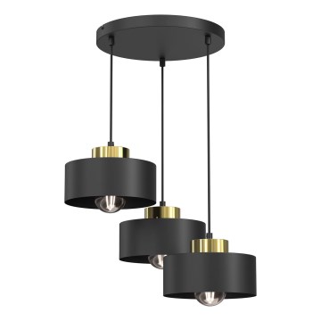Pakabinamas sietynas MARTI 3xE27/15W/230V juoda/auksas