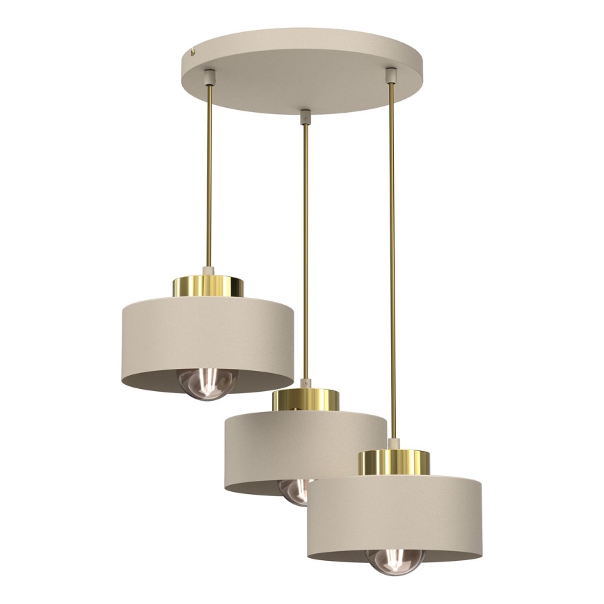 Pakabinamas sietynas MARTI 3xE27/15W/230V smėlio spalva/auksas