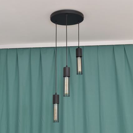 Pakabinamas sietynas MELODY 3xE27/15W/230V juoda