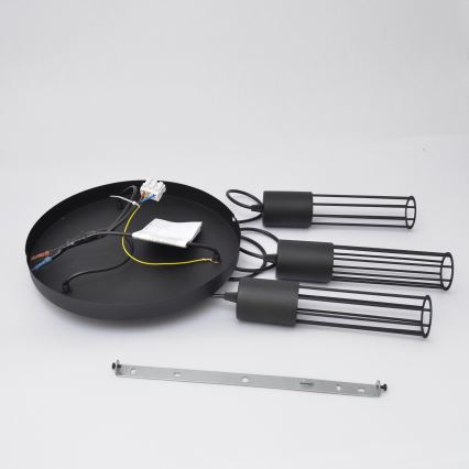 Pakabinamas sietynas MELODY 3xE27/15W/230V juoda