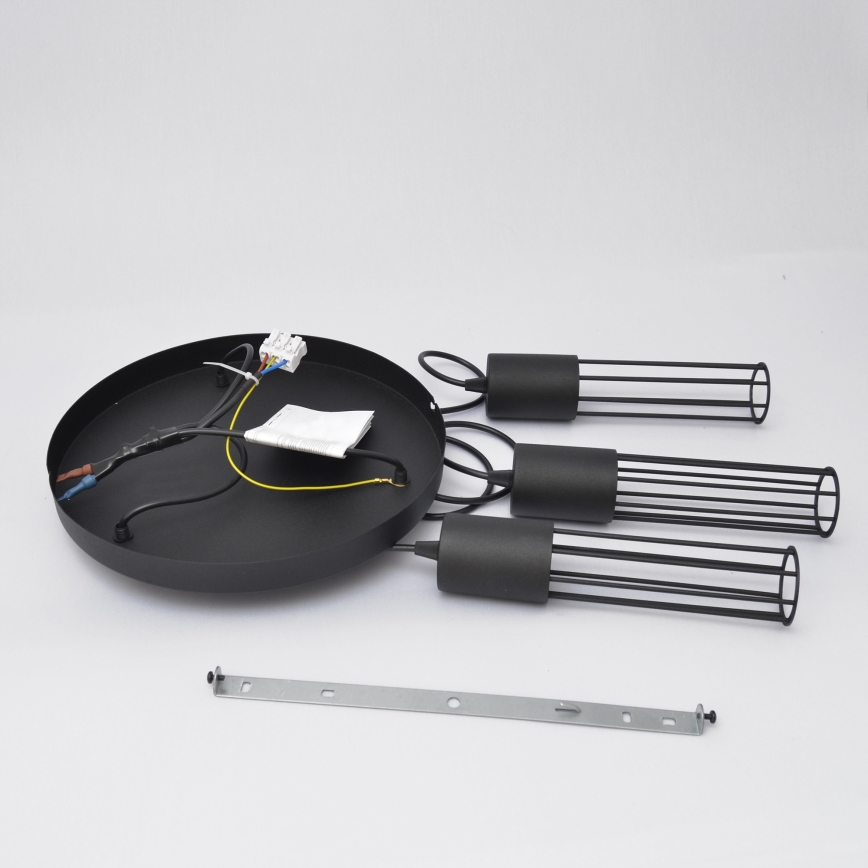 Pakabinamas sietynas MELODY 3xE27/15W/230V juoda