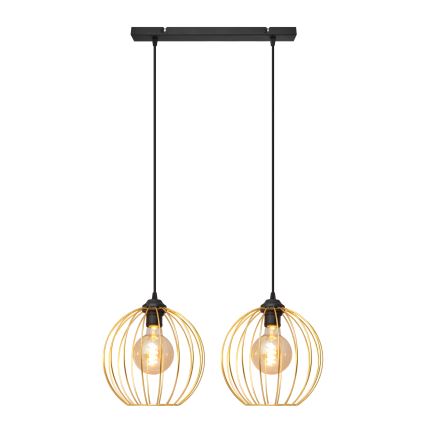 Pakabinamas sietynas MERCURE 2xE27/15W/230V auksas/juoda