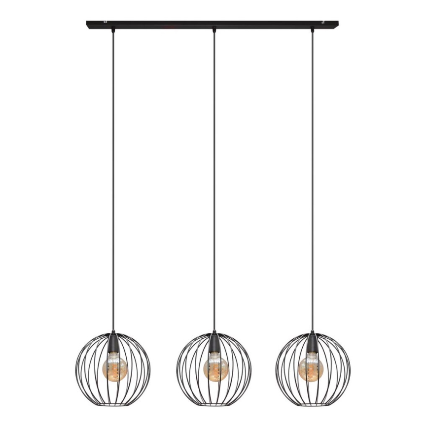 Pakabinamas sietynas MERCURE 3xE27/15W/230V juodas