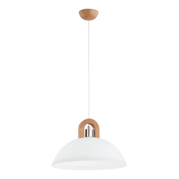 Pakabinamas sietynas MIGOT 1xE27/15W/230V smėlio spalva/blizgus chromas