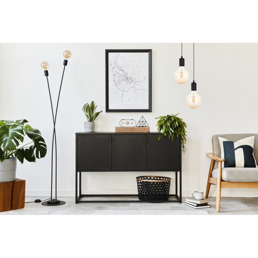 Pakabinamas sietynas MIROS 2xE27/60W/230V apvalus juodas