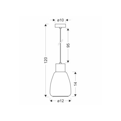 Pakabinamas sietynas MOLDO 1xE27/40W/230V juoda/dūminis juoda