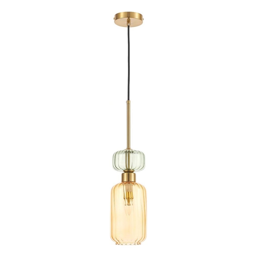 Pakabinamas sietynas MOLLY 1xE14/40W/230V diametras 12 cm auksas/oranžinė/žalia