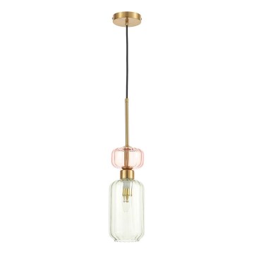 Pakabinamas sietynas MOLLY 1xE14/40W/230V diametras 12 cm auksas/žalia/rausva