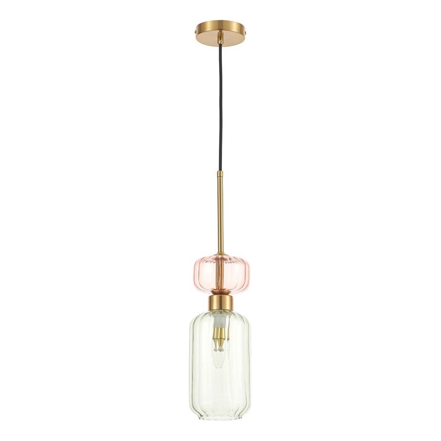 Pakabinamas sietynas MOLLY 1xE14/40W/230V diametras 12 cm auksas/žalia/rausva