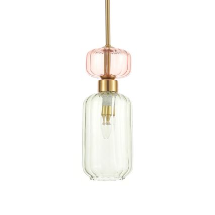 Pakabinamas sietynas MOLLY 1xE14/40W/230V diametras 12 cm auksas/žalia/rausva