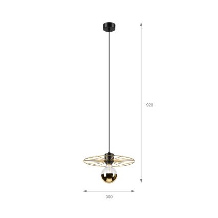 Pakabinamas sietynas MONTANA 1xE27/15W/230V diametras 30 cm auksas/juoda
