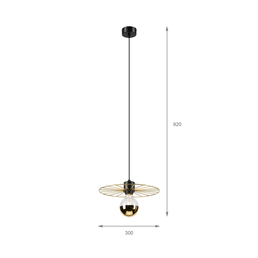 Pakabinamas sietynas MONTANA 1xE27/15W/230V diametras 30 cm auksas/juoda