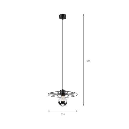 Pakabinamas sietynas MONTANA 1xE27/15W/230V diametras 30 cm juoda