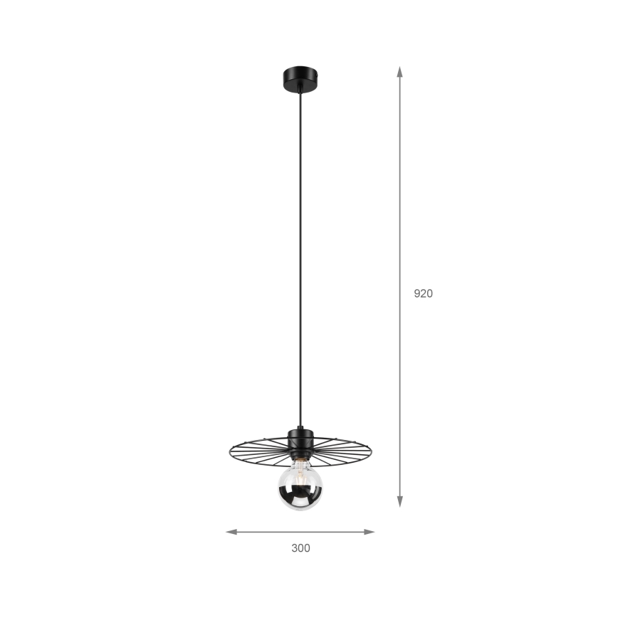 Pakabinamas sietynas MONTANA 1xE27/15W/230V diametras 30 cm juoda