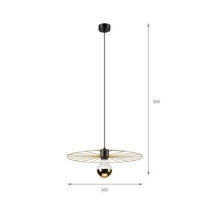 Pakabinamas sietynas MONTANA 1xE27/15W/230V diametras 45 cm auksas/juoda