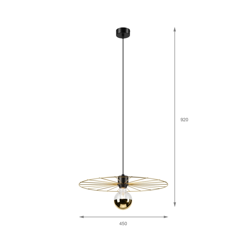 Pakabinamas sietynas MONTANA 1xE27/15W/230V diametras 45 cm auksas/juoda