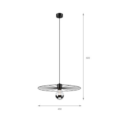 Pakabinamas sietynas MONTANA 1xE27/15W/230V diametras 45 cm juoda