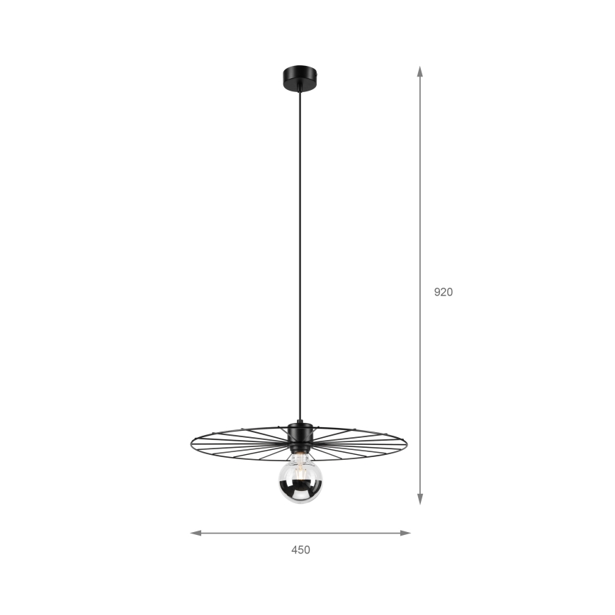 Pakabinamas sietynas MONTANA 1xE27/15W/230V diametras 45 cm juoda