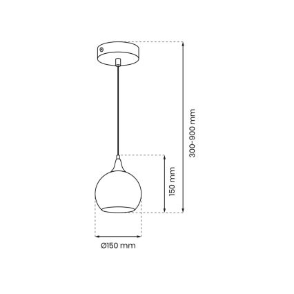 Pakabinamas sietynas MONTE 1xE27/60W/230V d. 15 cm aukso