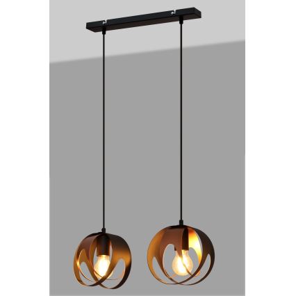 Pakabinamas sietynas MOONLIGHT 2xE27/15W/230V juodas/varis