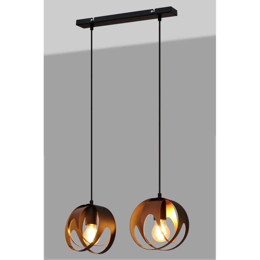 Pakabinamas sietynas MOONLIGHT 2xE27/15W/230V juodas/varis