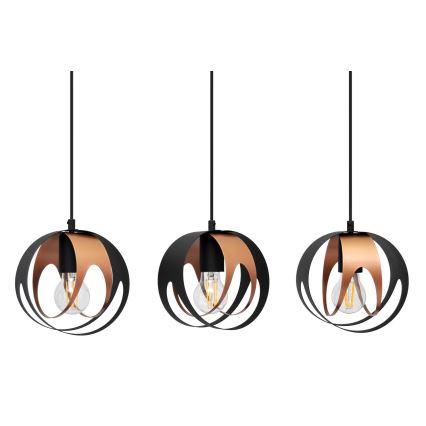Pakabinamas sietynas MOONLIGHT 3xE27/15W/230V juodas/varis