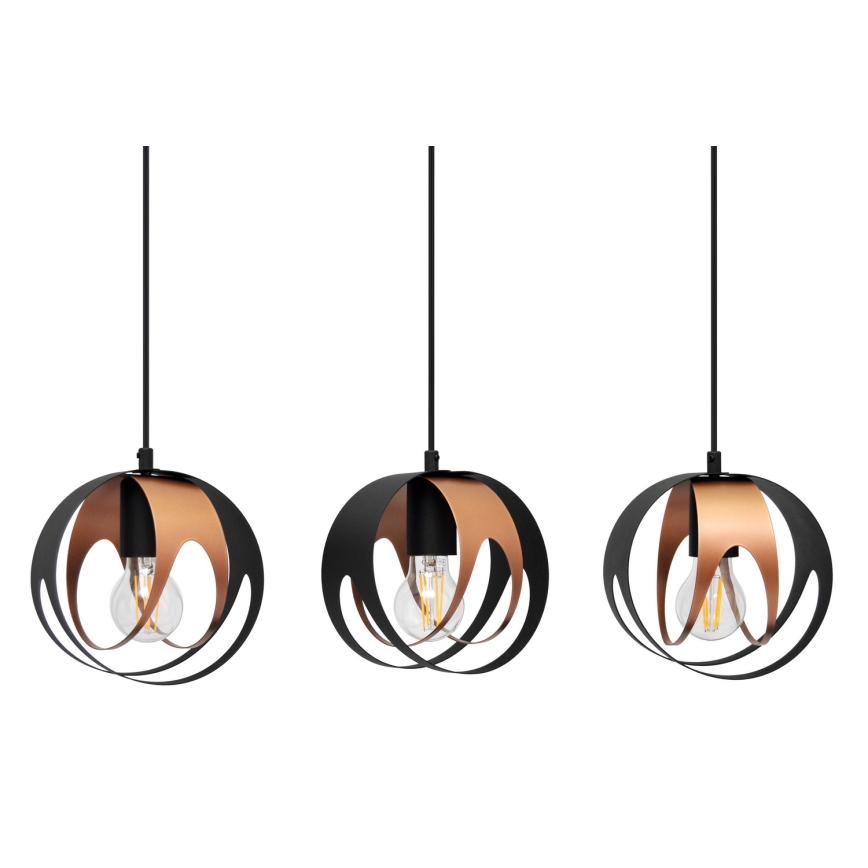 Pakabinamas sietynas MOONLIGHT 3xE27/15W/230V juodas/varis