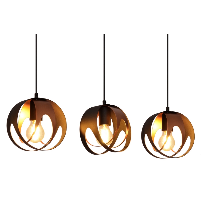 Pakabinamas sietynas MOONLIGHT 3xE27/15W/230V juodas/varis