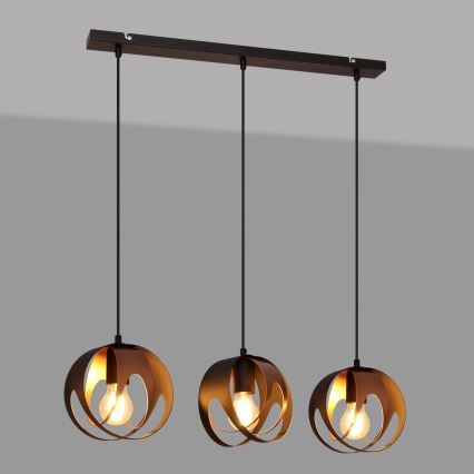Pakabinamas sietynas MOONLIGHT 3xE27/15W/230V juodas/varis