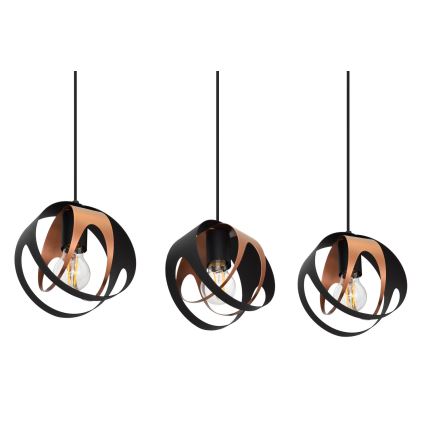 Pakabinamas sietynas MOONLIGHT 3xE27/15W/230V juodas/varis