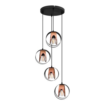 Pakabinamas sietynas MOONLIGHT 4xE27/15W/230V juodas/varis