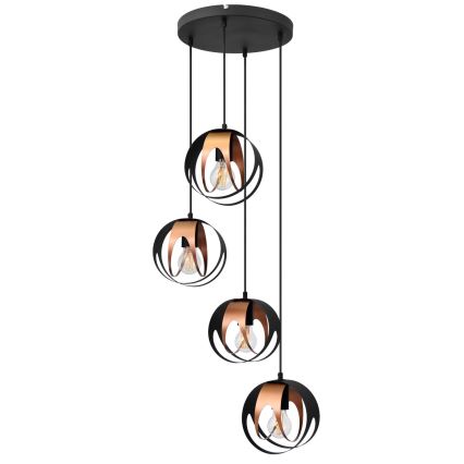 Pakabinamas sietynas MOONLIGHT 4xE27/15W/230V juodas/varis