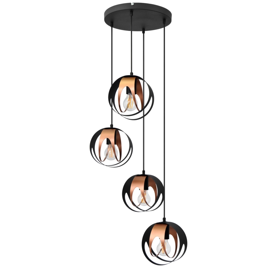 Pakabinamas sietynas MOONLIGHT 4xE27/15W/230V juodas/varis