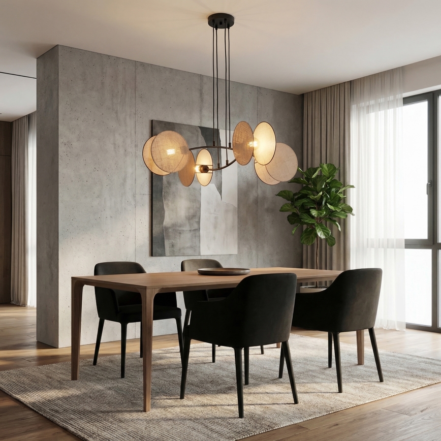 Pakabinamas sietynas MOTIF 4xE14/10W/230V smėlio spalva