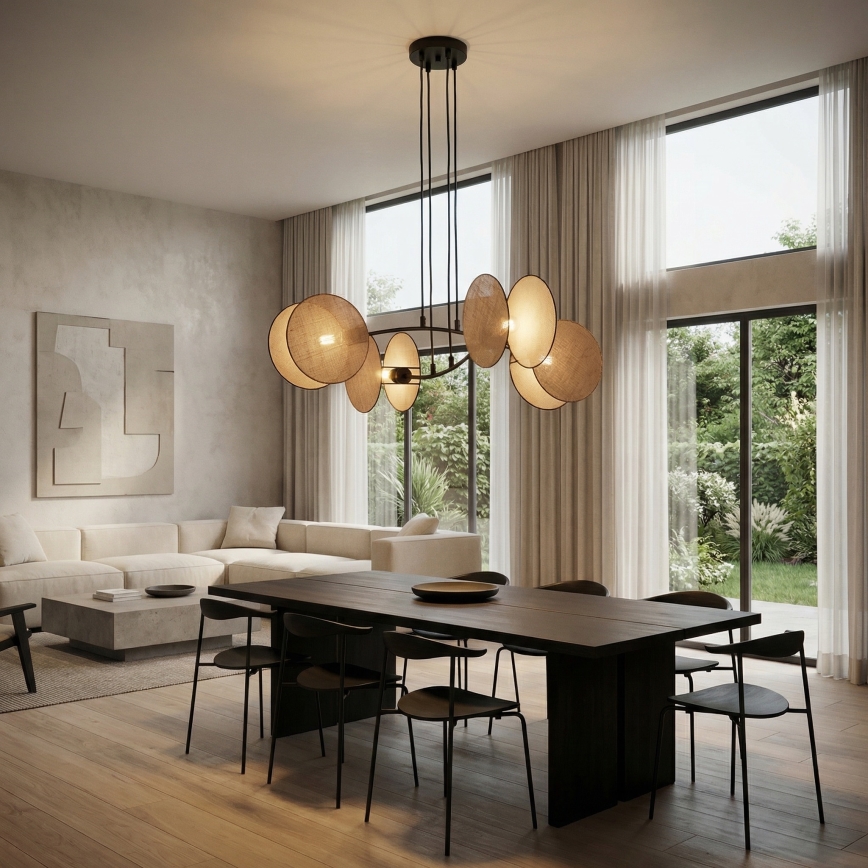 Pakabinamas sietynas MOTIF 4xE14/10W/230V smėlio spalva