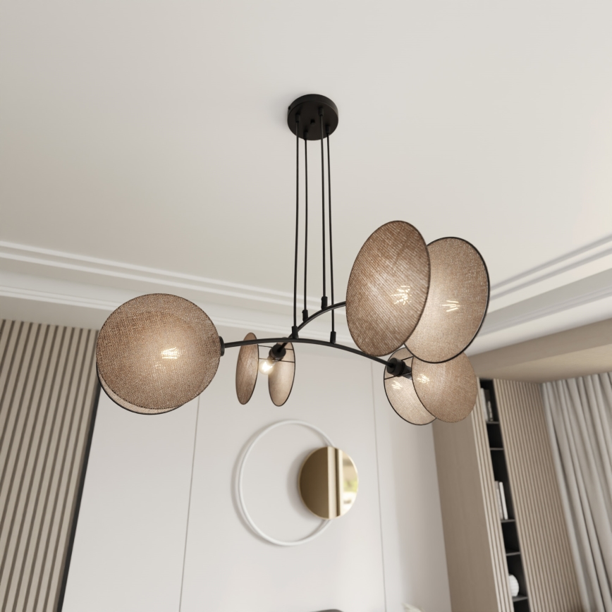 Pakabinamas sietynas MOTIF 4xE14/10W/230V smėlio spalva