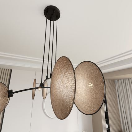 Pakabinamas sietynas MOTIF 4xE14/10W/230V smėlio spalva