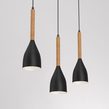 Pakabinamas sietynas MUZA NEW 3xE27/60W/230V juodas